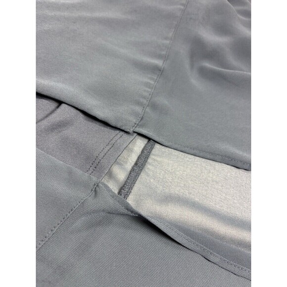 Show Me Your Mumu Clair Mid Dress Blue Grey Medium Smocked Back Dquare Neck Slit - Picture 10 of 16